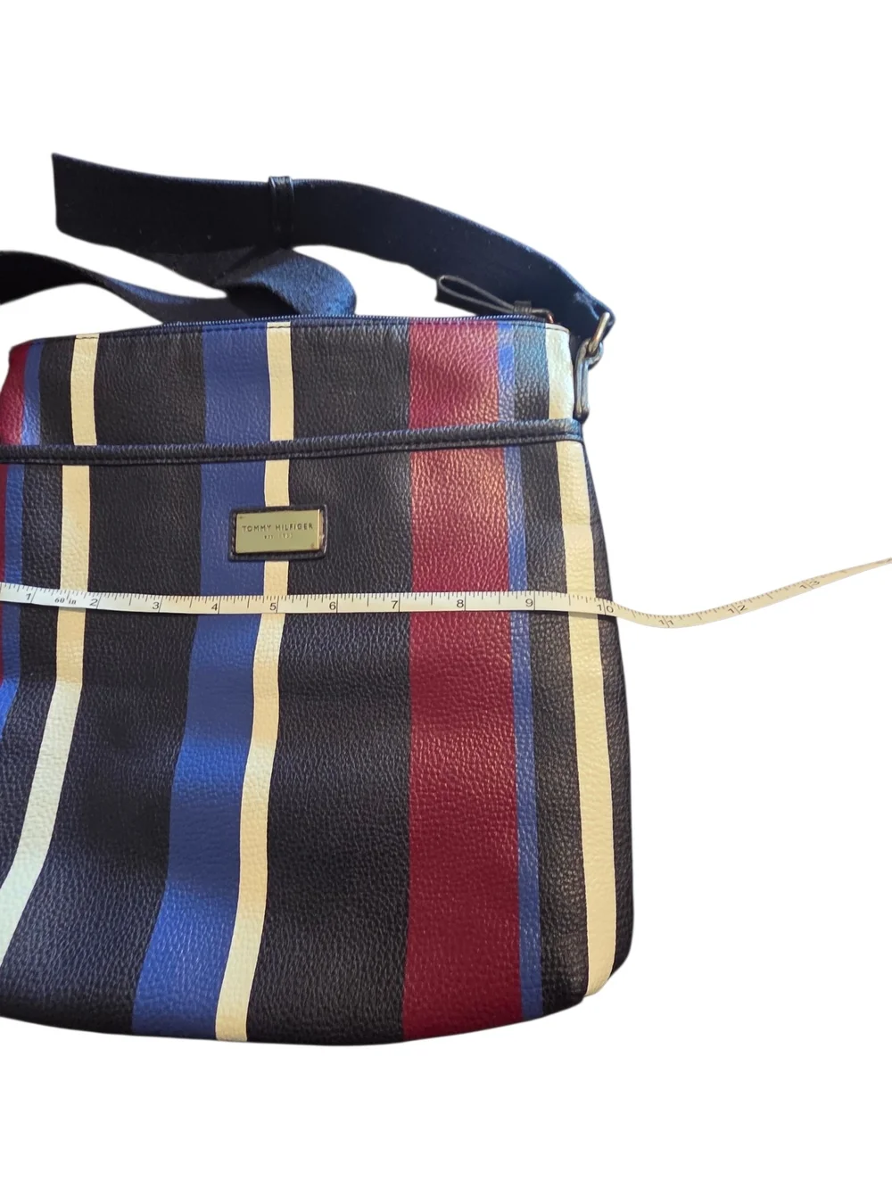 Tommy Hilfiger Striped Faux Leather Crossbody Bag